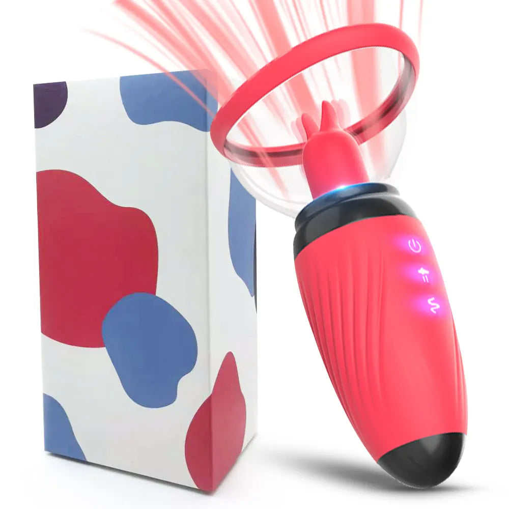 Clitoral Tongue Vibrator Female Sex Toys - Nipple Clamps Pussy Pump Vibrating Clit Sucker