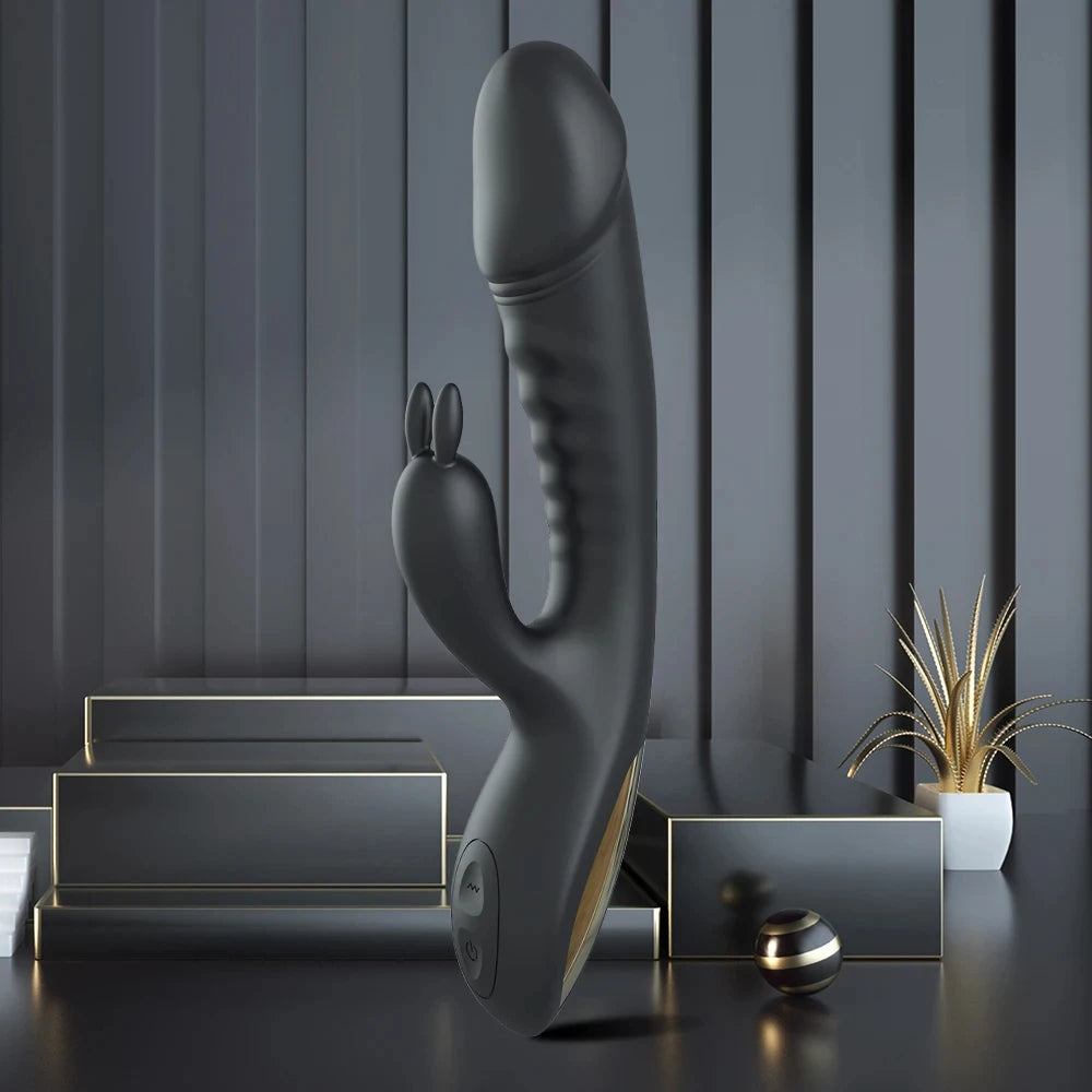Clit Clamps Rabbit Vibromasseur - Gode vibrant Double extrémité G Spot Stimulateur clitoridien