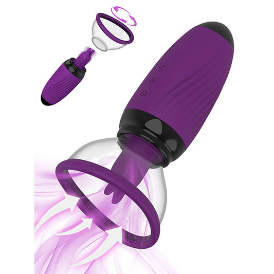 Women Sucking Vibrator - Breast Pussy Pump Tongue Licking 10 Vibrating Female Sex Toys