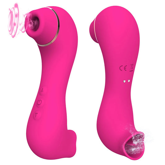 Rose Red Clit Sucking Vibrator - Tongue Licking Oral Sex Toys for Women Clitoral Stimulator
