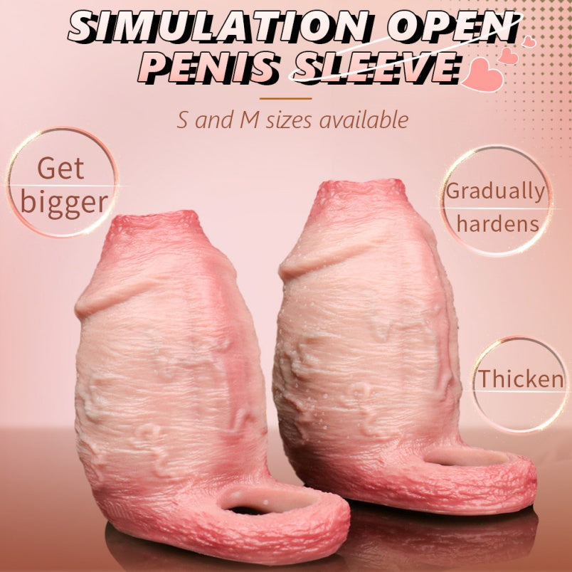 Big Girthy Realistic Cock Sleeve - Effective Penis Extender Pegging Enhancement for Men Gay