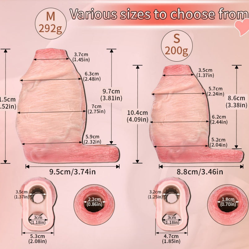 Big Girthy Realistic Cock Sleeve - Effective Penis Extender Pegging Enhancement for Men Gay