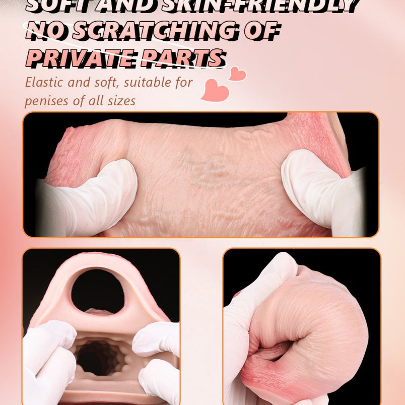 Big Girthy Realistic Cock Sleeve - Effective Penis Extender Pegging Enhancement for Men Gay