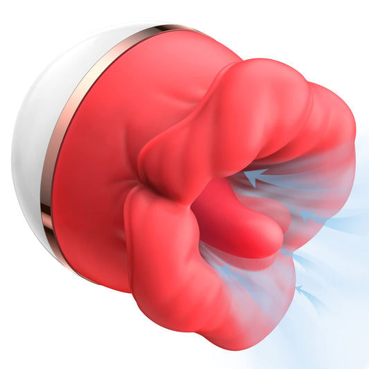 Clit Nipple Clamp Vibrator - Big Oral Sucking Licking Rose Sex Toys for Women