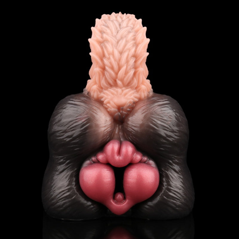 Fantasy Animal Dog Ass Pocket Pussy - Single-Channel Penis Massaging Blowjob Silicone Sex Toy
