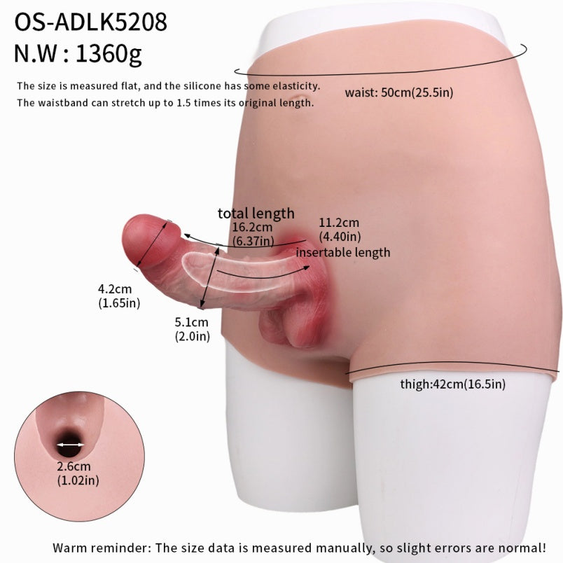Tragbare Penishülle mit hoher Taille – Realistische Penishülle aus heller Haut