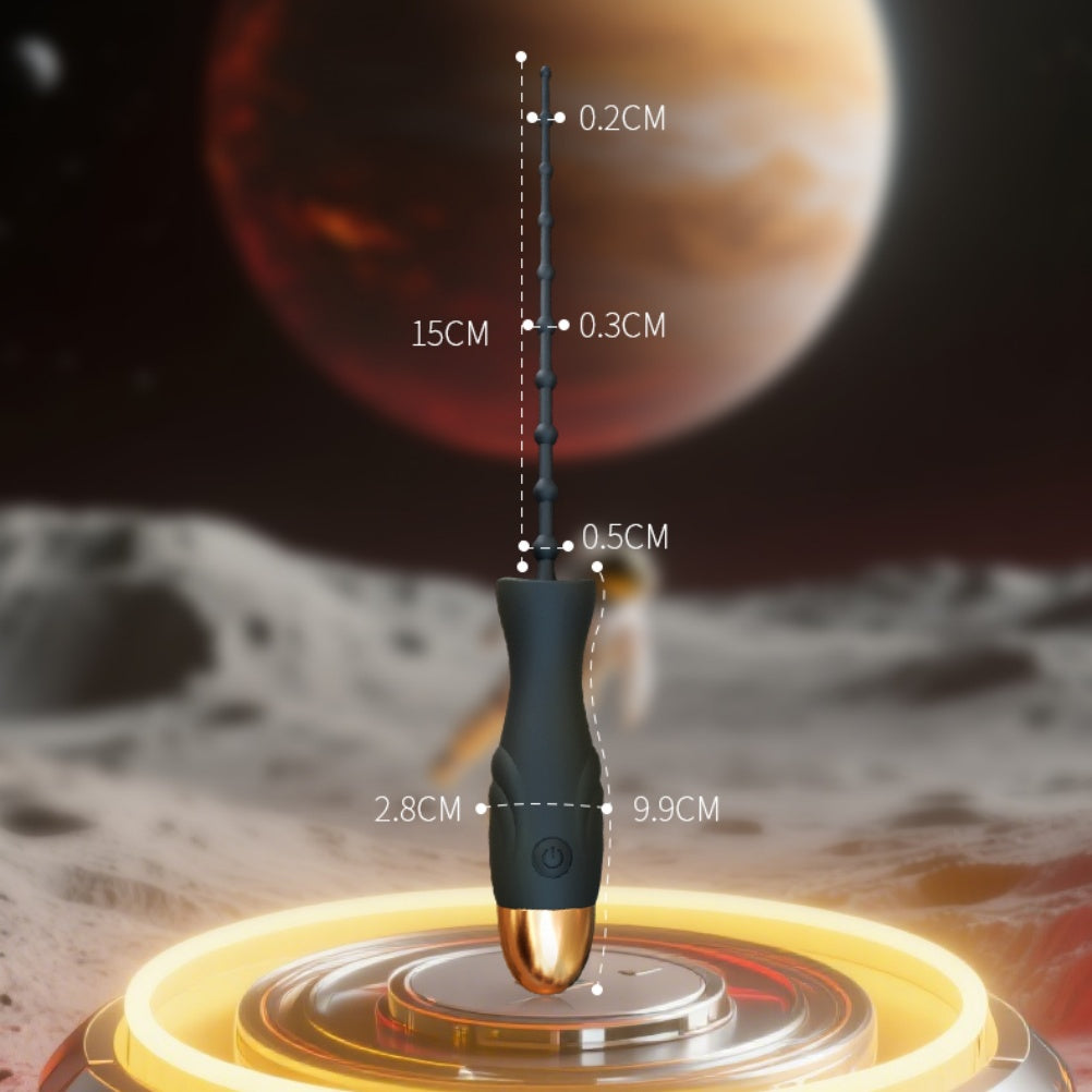 Vibrating Male P-Spot Stimulator – Beaded Silicone Masturbation Wand