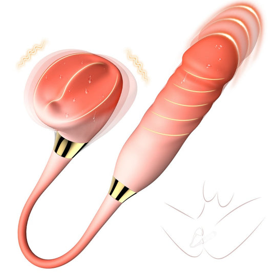 Insertable G-Spot Vibrating Magic Wand Fantasy Dildo – Suction Toy for Intense Clitoral Orgasms