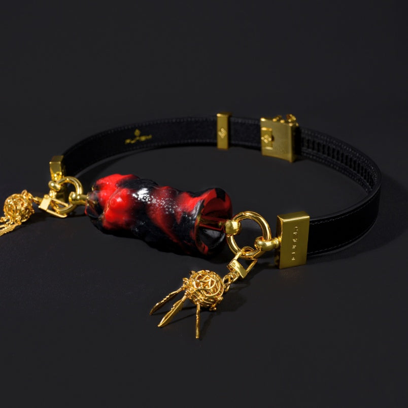 Ensemble de bondage bâillon-boule en forme d'os rouge et noir – Silicone de qualité supérieure pour jeux BDSM coquins