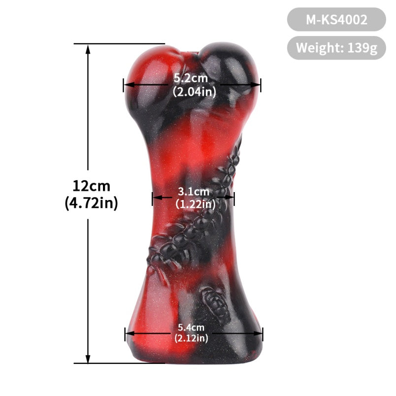 Ensemble de bondage bâillon-boule en forme d'os rouge et noir – Silicone de qualité supérieure pour jeux BDSM coquins