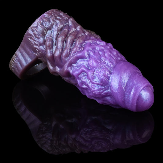 Fantasy 6 inch Penis Extender – Purple Silicone Cock Sleeve for Hardened Control