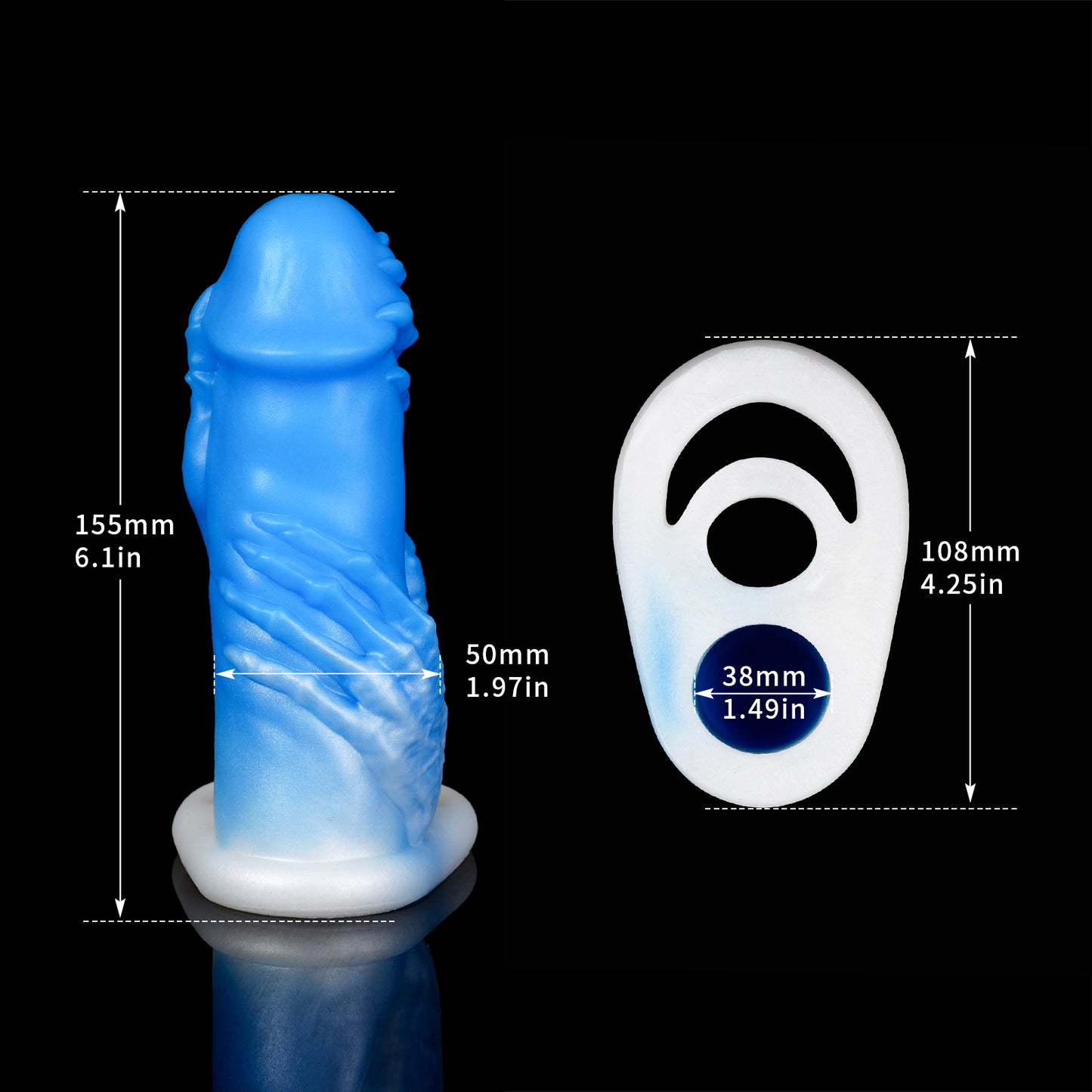 Fist Monsterdildo Cock Sleeve Extender - Fellation Réaliste Pénis Anneau Silicone Couple Sex Toy