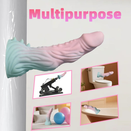 Silicone Fantasy Dragon Dildo with Suction Cup – Hands-Free Insertion Toy for Vaginal Stimulation