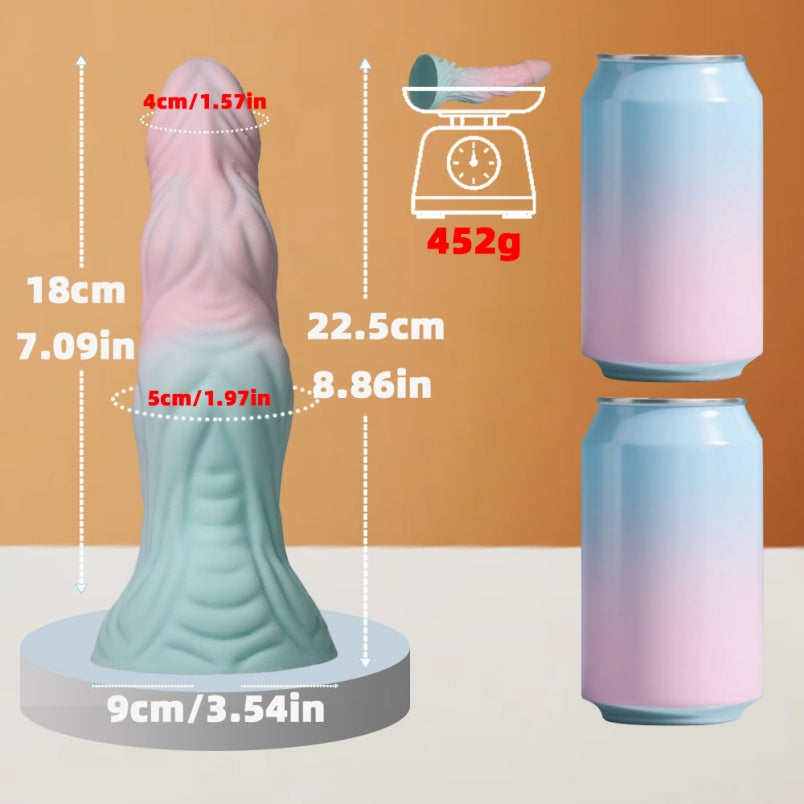 Fantasy Dragon Dildo aus Silikon mit Saugnapf – freihändiges Einführspielzeug zur vaginalen Stimulation