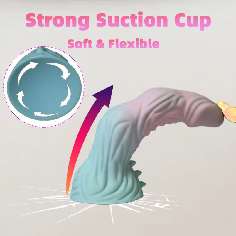 Fantasy Dragon Dildo aus Silikon mit Saugnapf – freihändiges Einführspielzeug zur vaginalen Stimulation