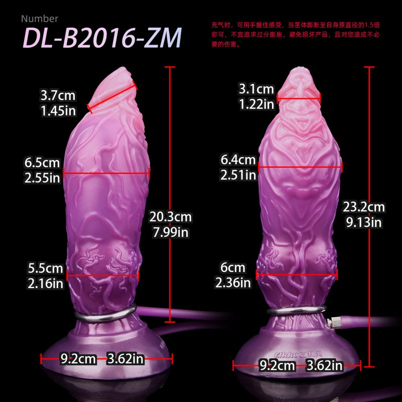 Inflatable Monsterdildo Anal Sex Toy - Dragon Purple Dildo Women Masturbating Fullness