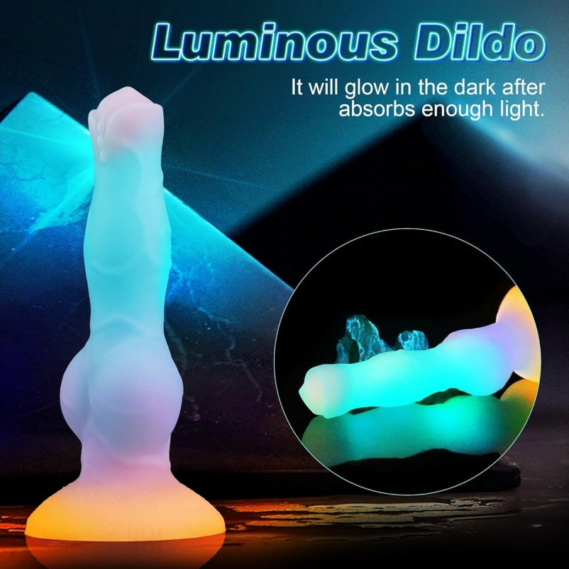 Gode lumineux inspiré du monde canin, plug anal en silicone pour femme, extension anale