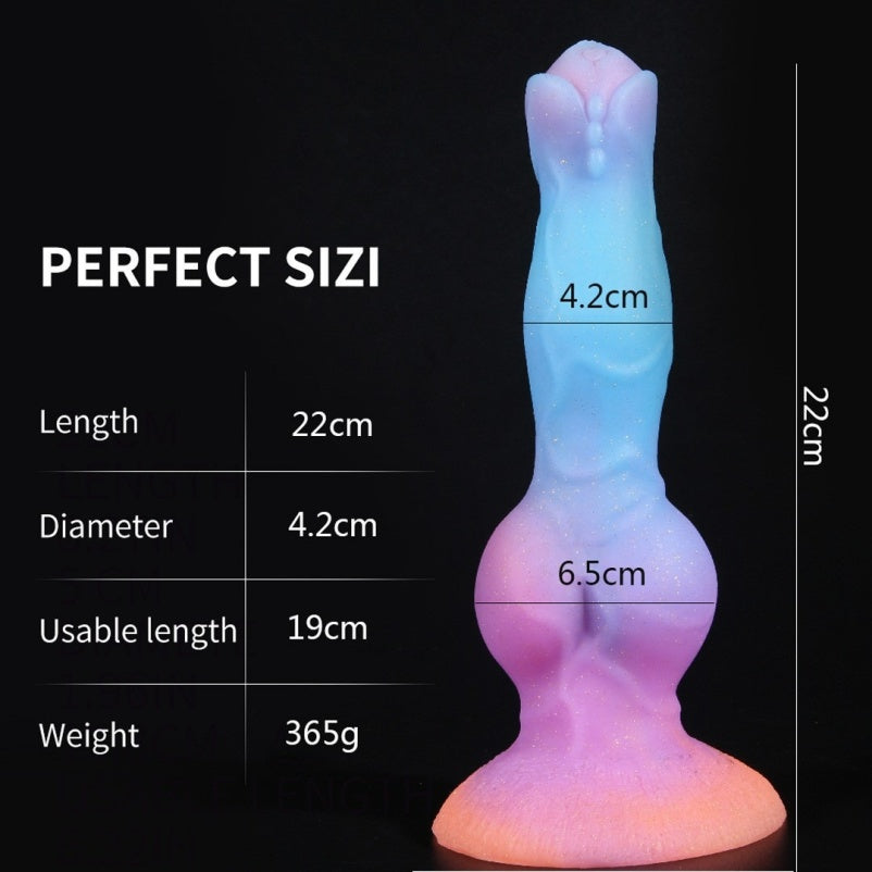 Gode lumineux inspiré du monde canin, plug anal en silicone pour femme, extension anale