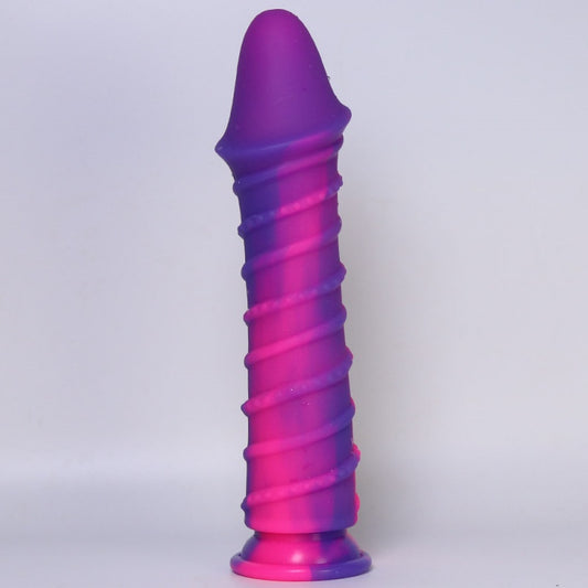 Fantasy Big Glans Long Dildo Butt Plug – 10-inch Monsterdildo Purple Silicone Anal Sex Toy