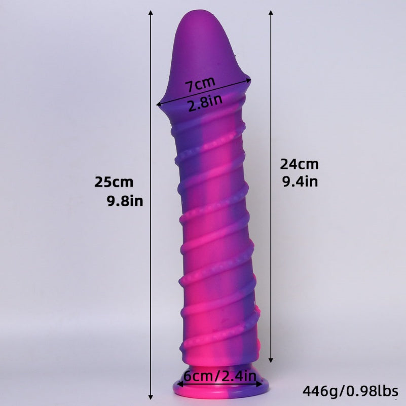 Fantasy Big Glans Long Dildo Butt Plug – 10-inch Monsterdildo Purple Silicone Anal Sex Toy
