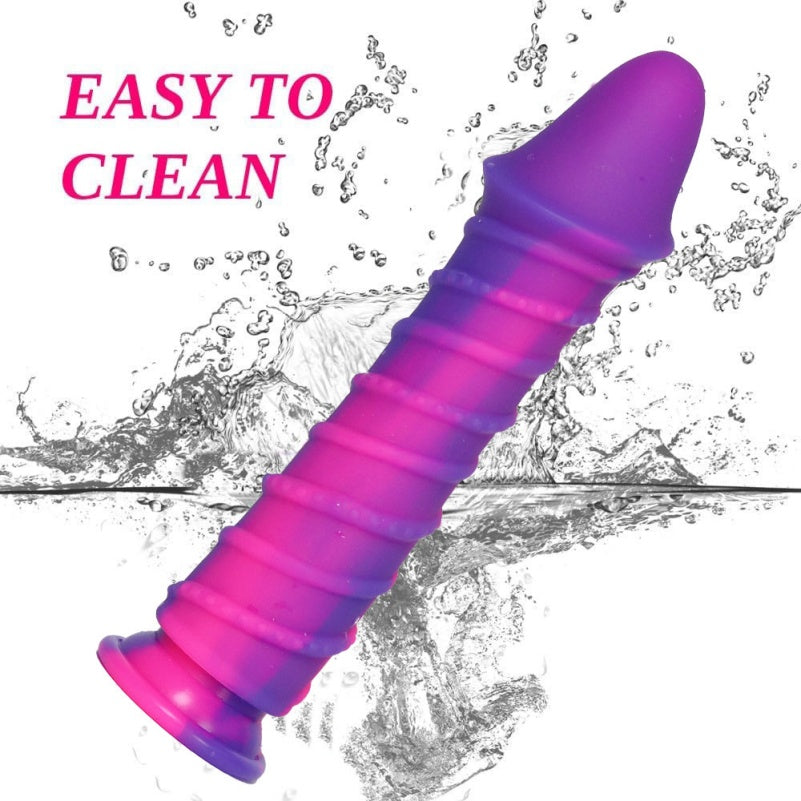 Fantasy Big Glans Long Dildo Butt Plug – 10-inch Monsterdildo Purple Silicone Anal Sex Toy