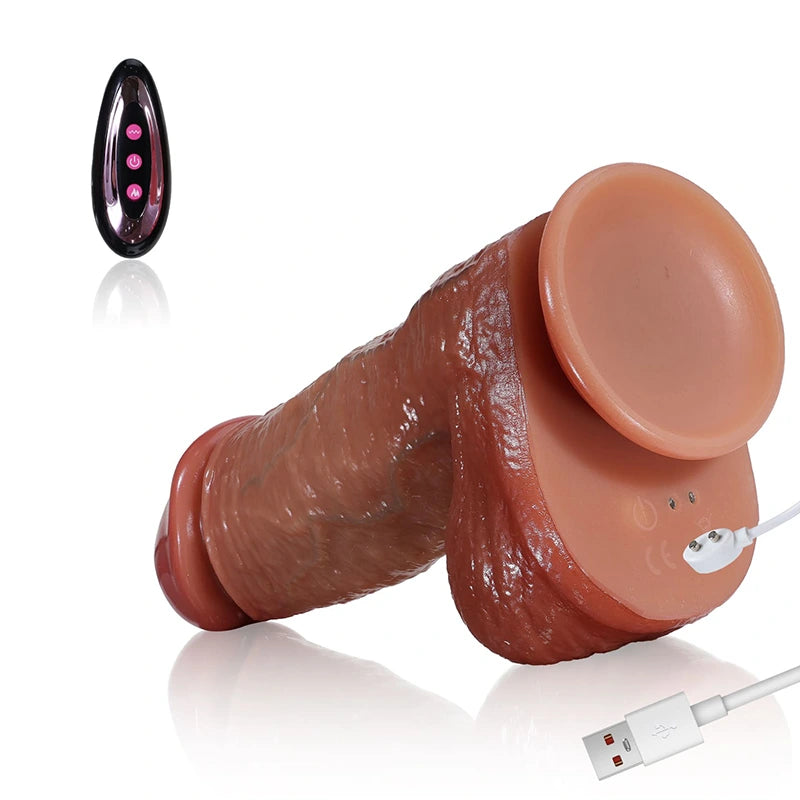 Realistic Thrusting Dildo Butt Plug - Remote Control Vibrator Big Girthy Anal Sex Toys