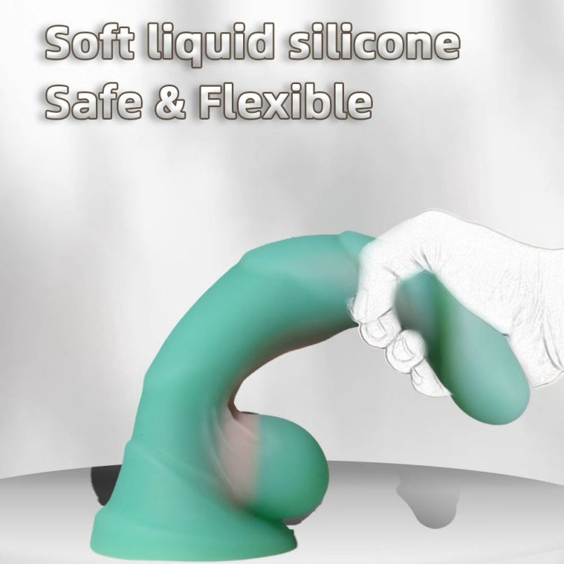 Grüner Fantasy-Dildo aus Silikon mit Saugnapf – Spiralförmiges Einführspielzeug für anale und vaginale Stimulation