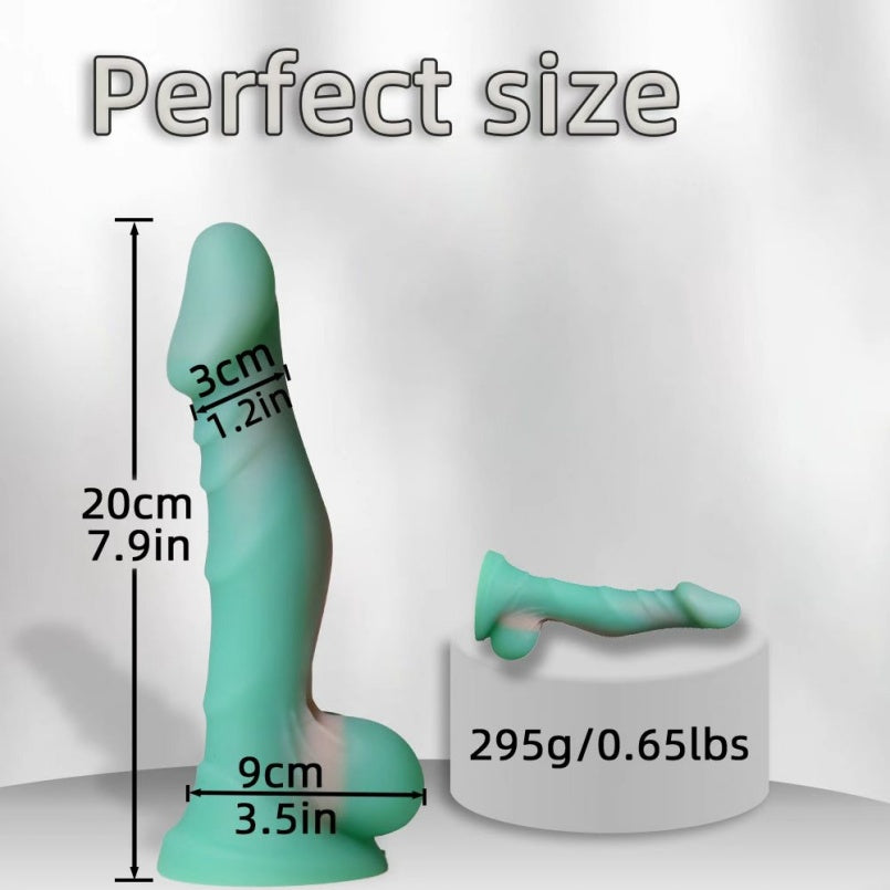Grüner Fantasy-Dildo aus Silikon mit Saugnapf – Spiralförmiges Einführspielzeug für anale und vaginale Stimulation