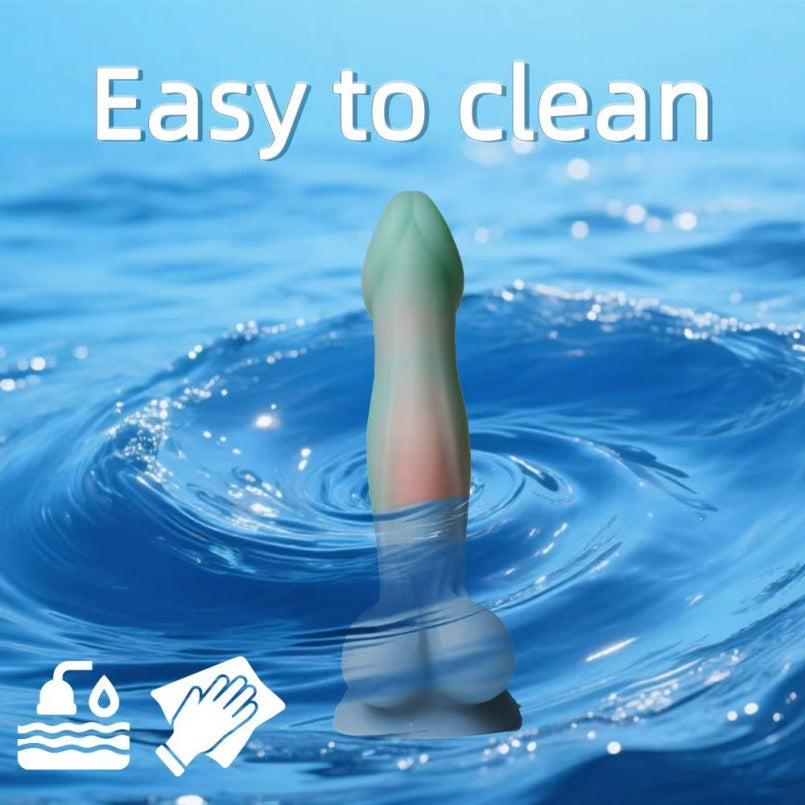 Grüner Fantasy-Dildo aus Silikon mit Saugnapf – Spiralförmiges Einführspielzeug für anale und vaginale Stimulation