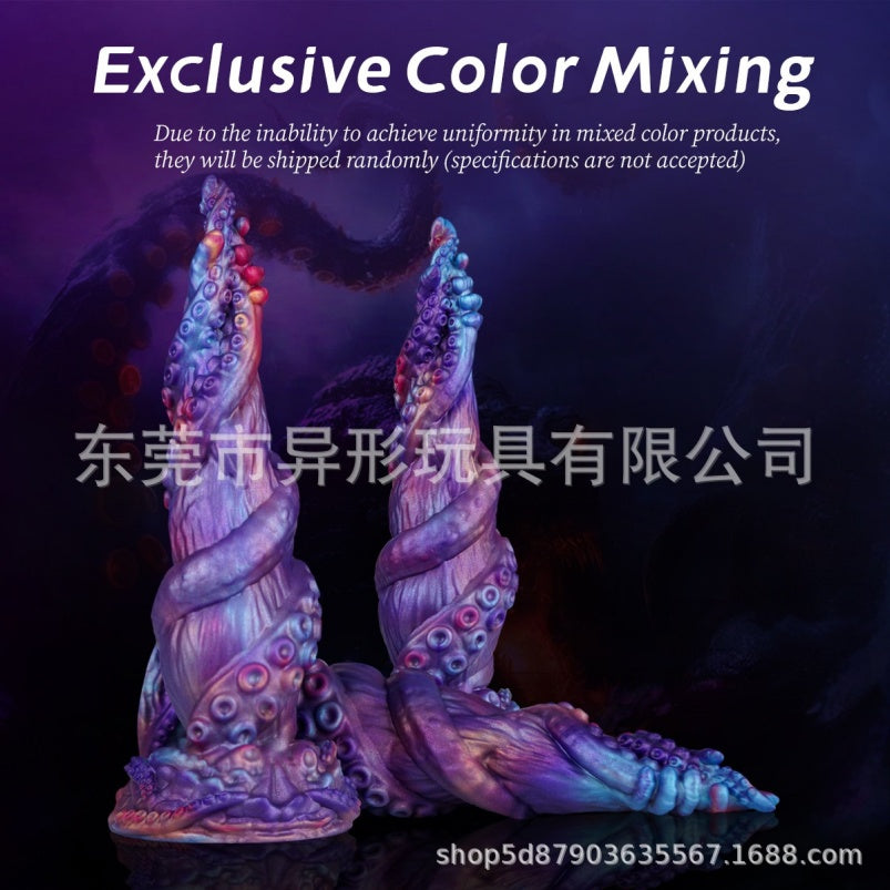Fantasy Tentacle Dildo Butt Plug with Suction Cup – Purple Silicone Insertable Female Sex Toys