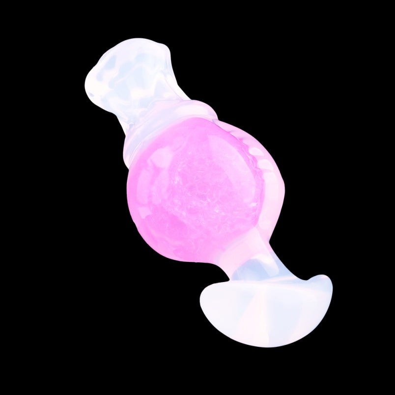 Silicone Fantasy Horse Dildo Butt Plug – Embedded Glass Ball & Glowing BDSM Restraint Toy