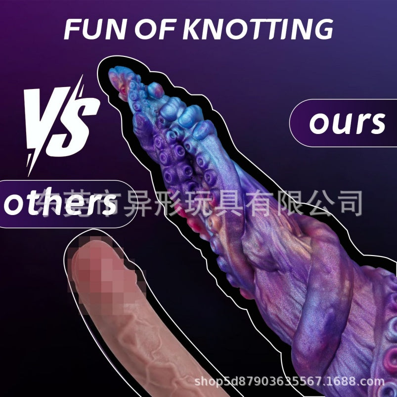 Fantasy Tentacle Dildo Butt Plug with Suction Cup – Purple Silicone Insertable Female Sex Toys
