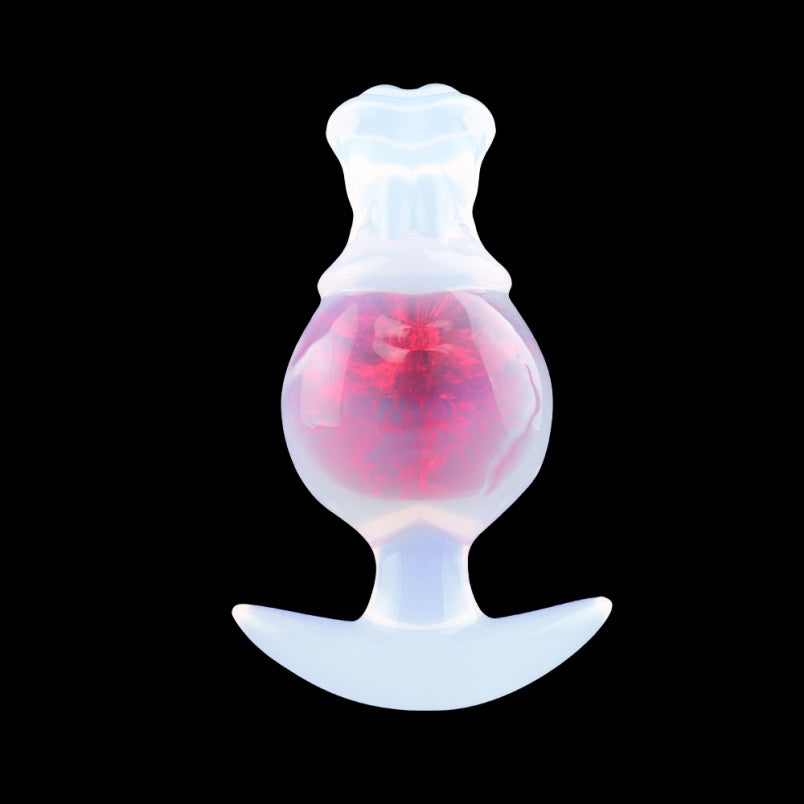 Silicone Fantasy Horse Dildo Butt Plug – Embedded Glass Ball & Glowing BDSM Restraint Toy