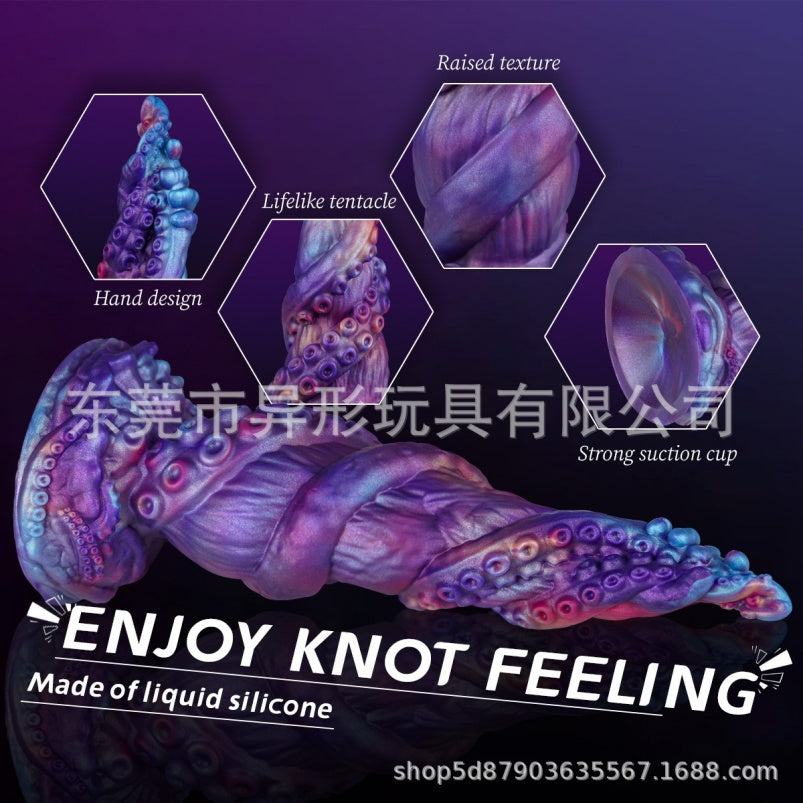 Fantasy Tentacle Dildo Butt Plug with Suction Cup – Purple Silicone Insertable Female Sex Toys