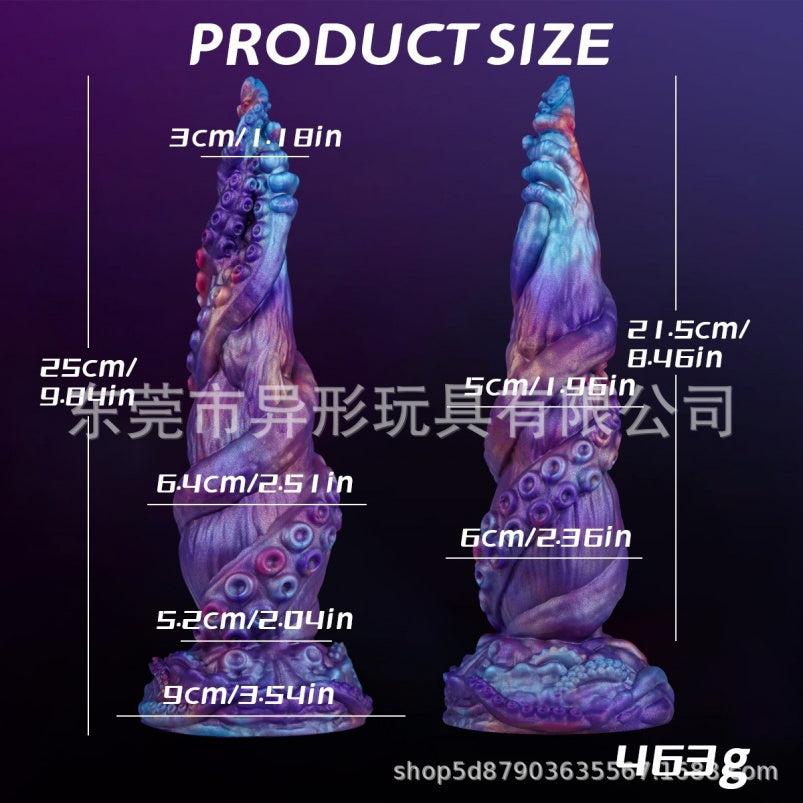 Fantasy Tentacle Dildo Butt Plug with Suction Cup – Purple Silicone Insertable Female Sex Toys
