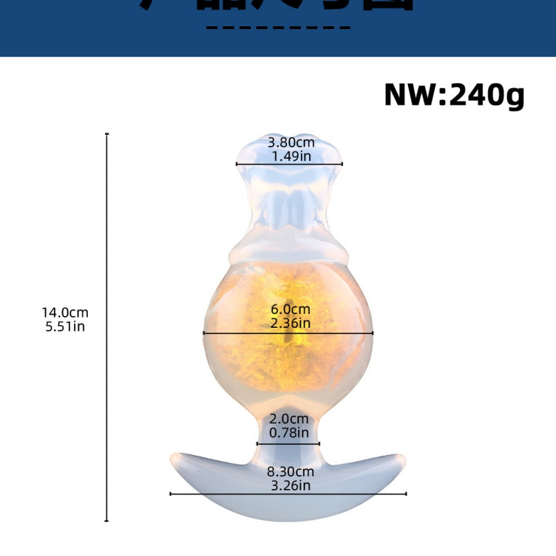 Silicone Fantasy Horse Dildo Butt Plug – Embedded Glass Ball Anal Expander Women Masturbator