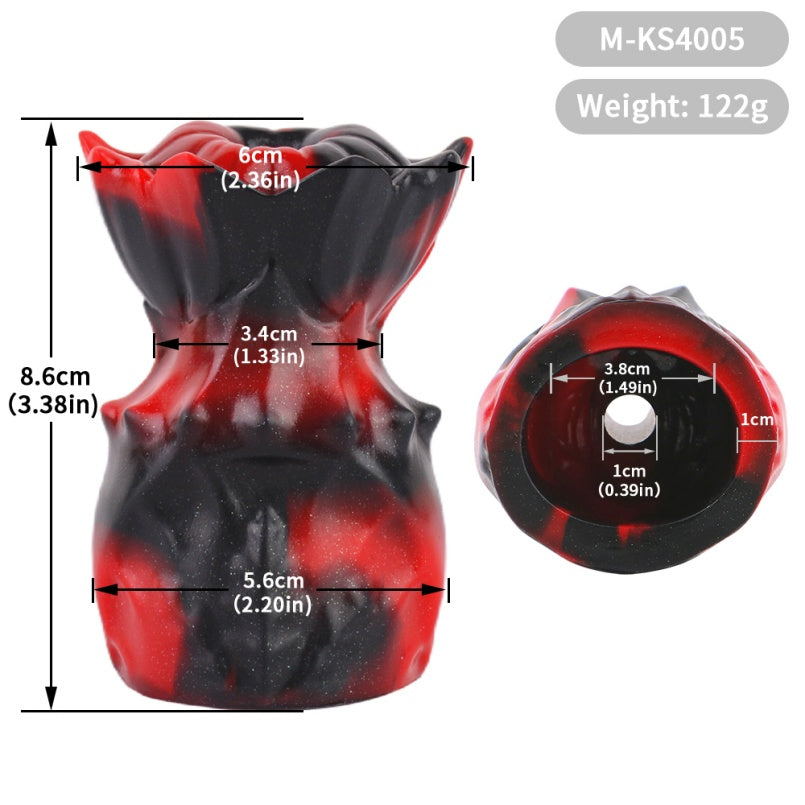Bâillon-boule fantaisie en silicone noir et rouge - Bondage féminin BDSM Sex Toys