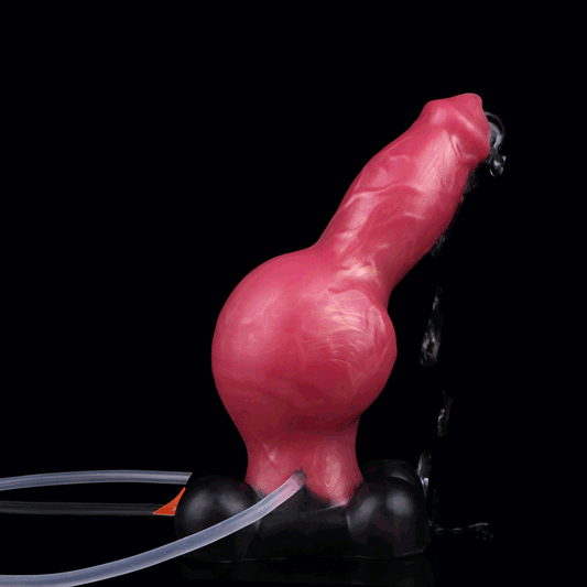 Dog Dildo Suction Cup Butt Plug - Inflatable Ejaculating Knotted Monsterdildo Female Masturbation