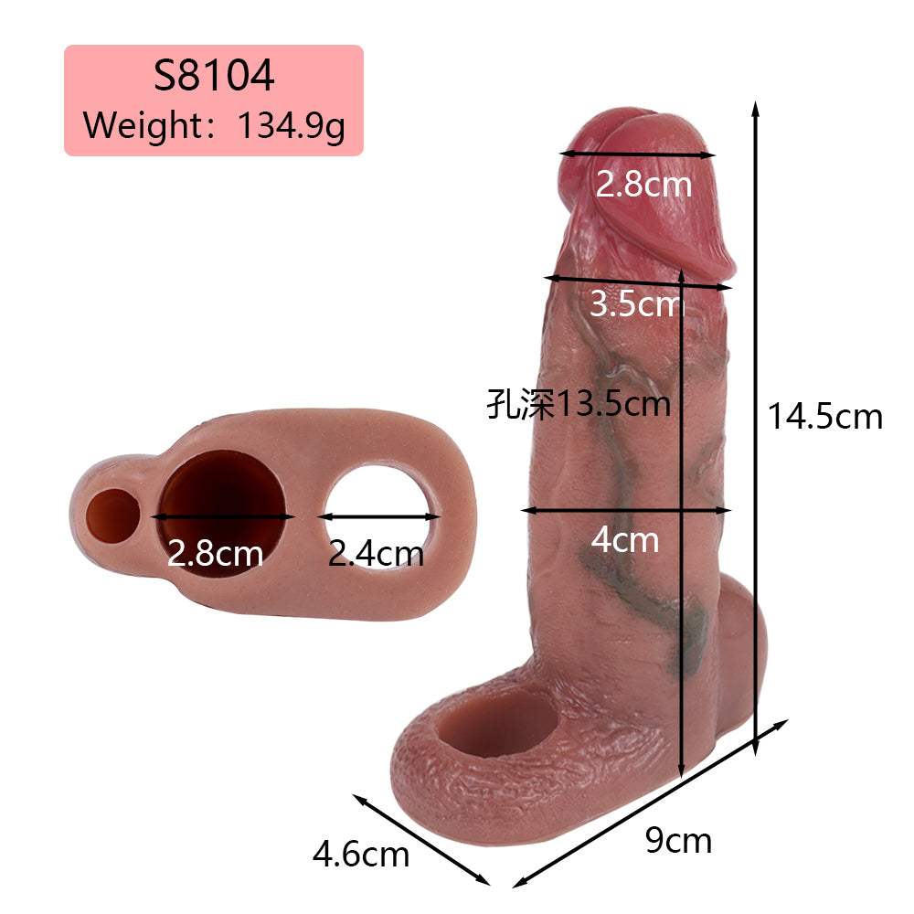 Realistischer Dildo, Penishülle, Sexspielzeug für Männer – lebensechter Penisring, Verzögerung der Rejakulation, Extender