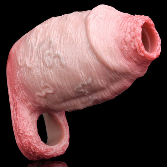 Realistic Cocksleeve Penis Sheath - Lightskin Silicone Girth and Length Enhancer
