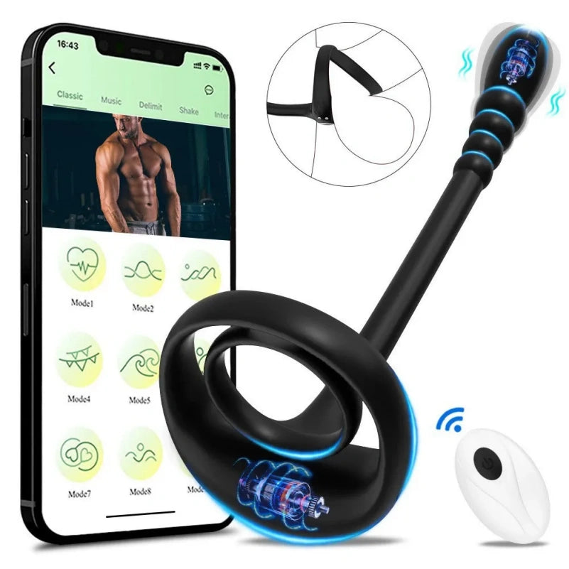 Kabellos steuerbarer Penisring aus Silikon zur Ejakulationskontrolle – G-Punkt-stimulierender Vibrator für Paare