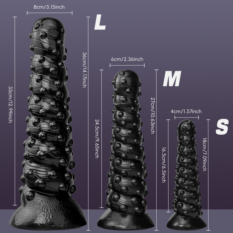 Spiral Fantasy Butt Plug Drakes Dick – Bondage Schwarzes Silikon Analerweiterung BDSM Sexspielzeug