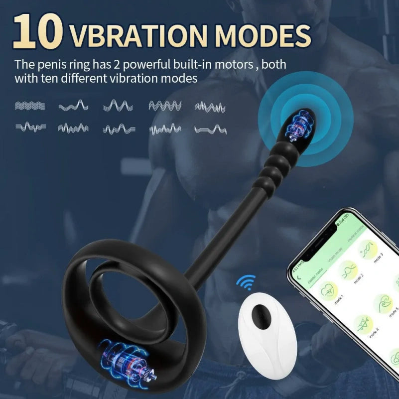 Kabellos steuerbarer Penisring aus Silikon zur Ejakulationskontrolle – G-Punkt-stimulierender Vibrator für Paare