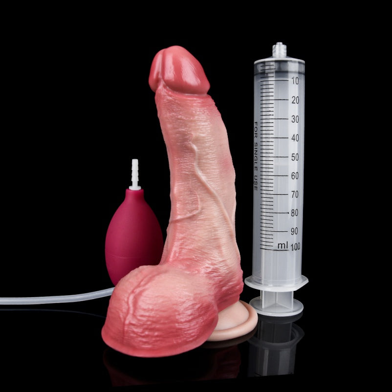 Squirting Dildo with Suction Cup – Realistic Silicone Strap-On for Vaginal Stimulation