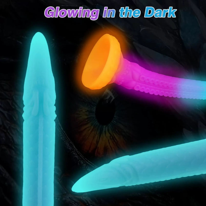 Fantasy Long Tentakel Dildo Butt Plug - Leuchtendes Silikon Analpeitsche Expansion Weibliches Sexspielzeug
