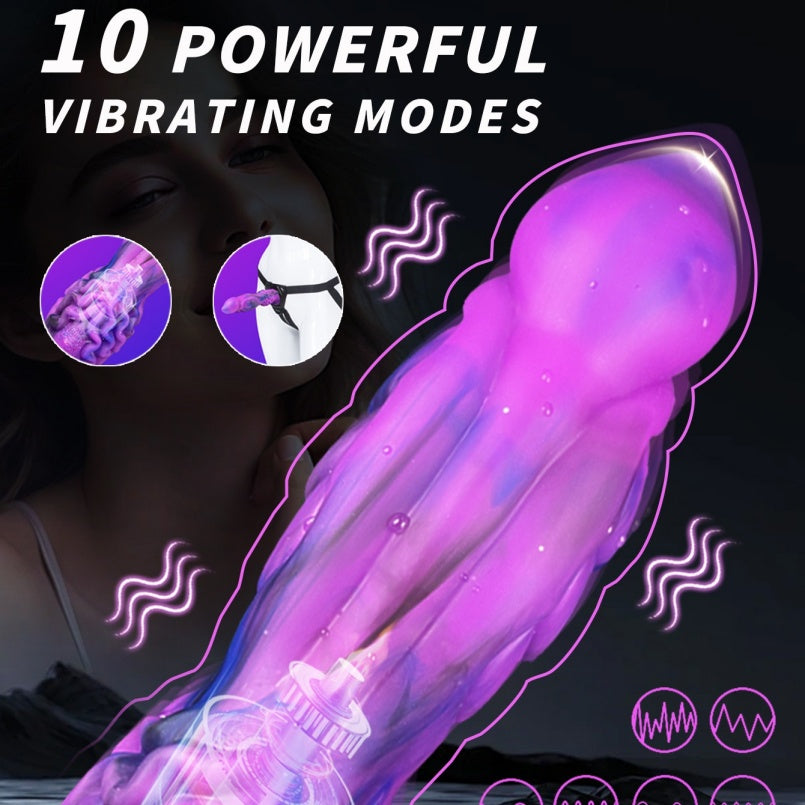 Purple Silicone Fantasy Drakes Dick G-Spot Vibrator - Smart Wireless Control Hands-Free Masturbation