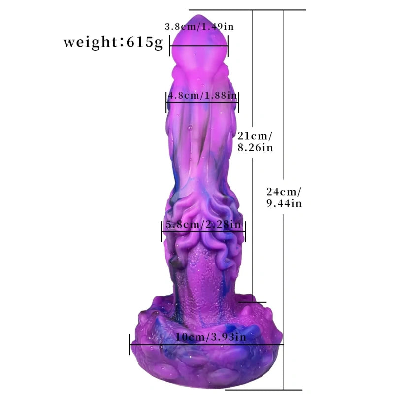 Purple Silicone Fantasy Drakes Dick G-Spot Vibrator - Smart Wireless Control Hands-Free Masturbation