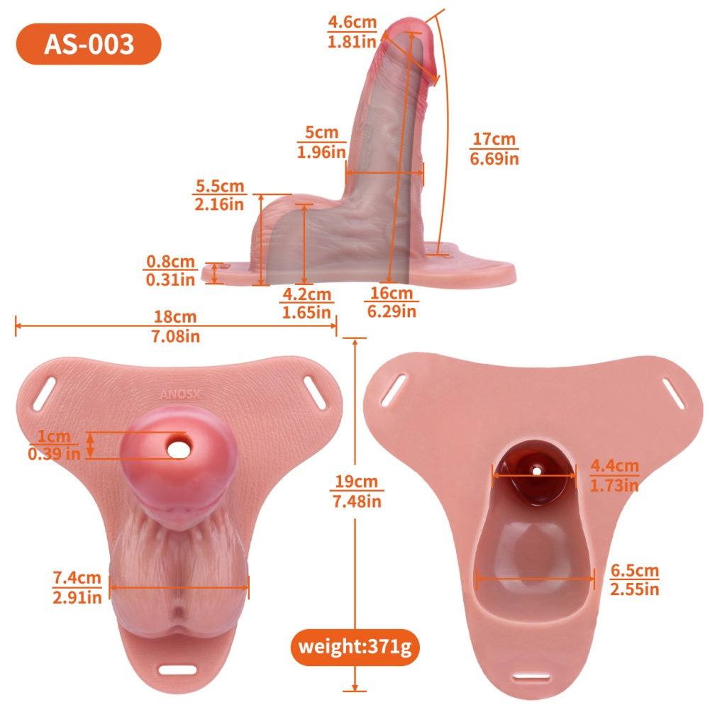 Penis Sleeve Extension & Enlargement Strap-On - Realistic Flesh-Like Silicone Male Toy