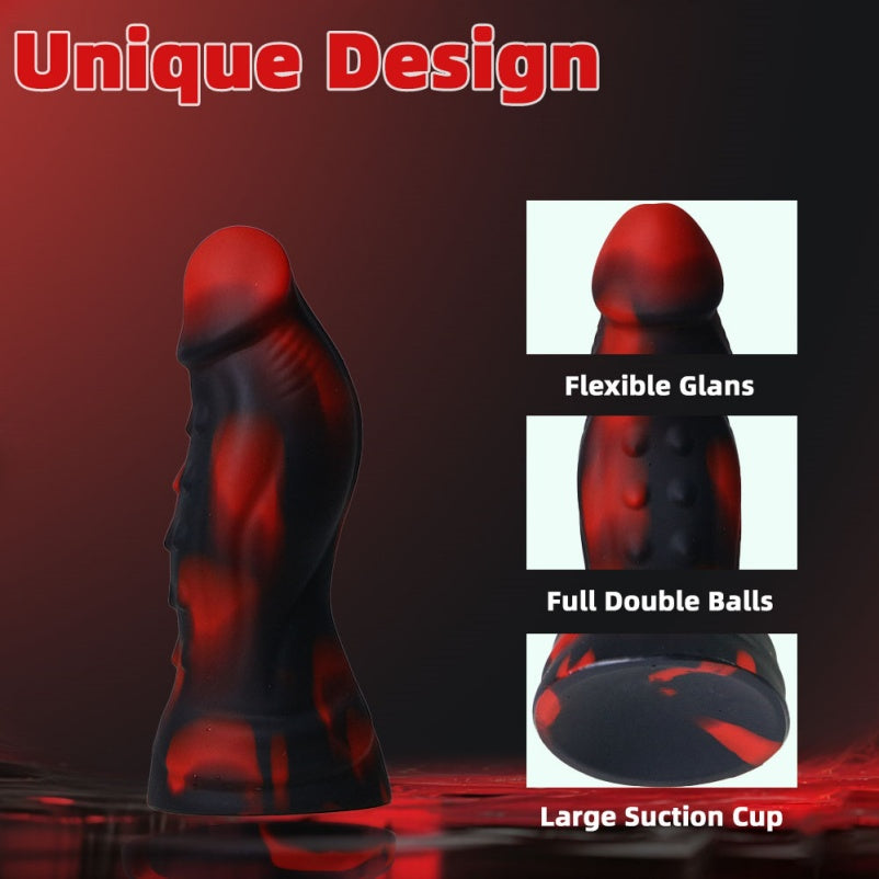 Plug anal fantaisie en silicone noir sang – Jouet d'insertion pour stimulation anale et vaginale