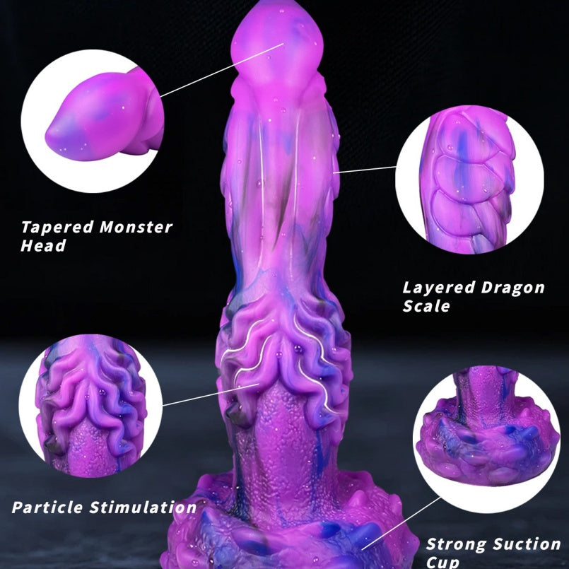 Purple Silicone Fantasy Drakes Dick G-Spot Vibrator - Smart Wireless Control Hands-Free Masturbation